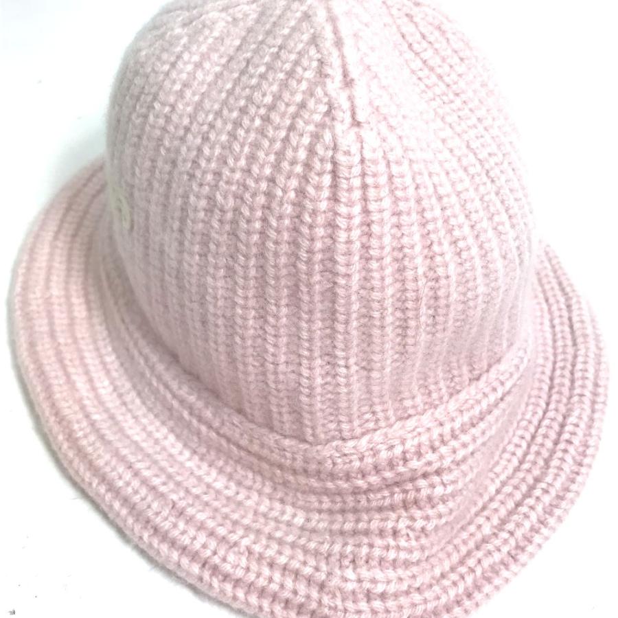 美品 CELINE セリーヌ 2A80T384D トリオンフ クロシェハット ニット ハット帽 帽子 バケットハット ボブハット ハット ピンク レディース【中古】 | CELINE | 01