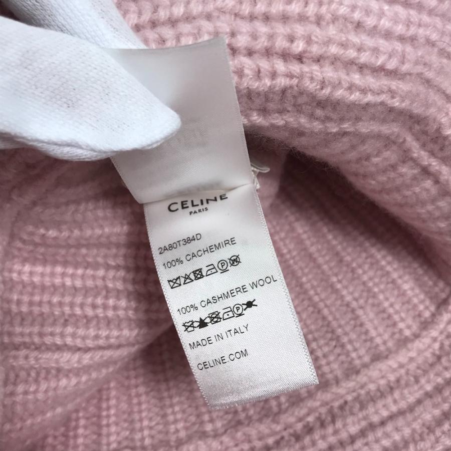 美品 CELINE セリーヌ 2A80T384D トリオンフ クロシェハット ニット ハット帽 帽子 バケットハット ボブハット ハット ピンク レディース【中古】 | CELINE | 05