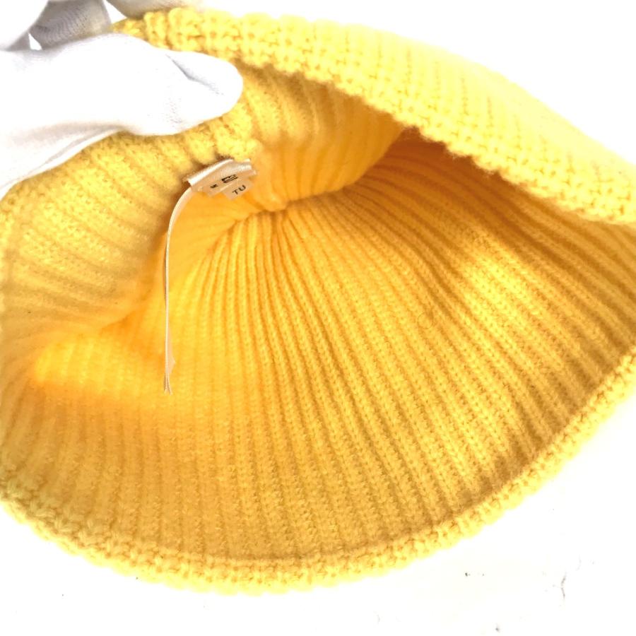 CELINE セリーヌ ロゴ ビーニー 帽子 ニット帽 ニットキャップ ニット帽 イエロー レディース【中古】 | CELINE | 05