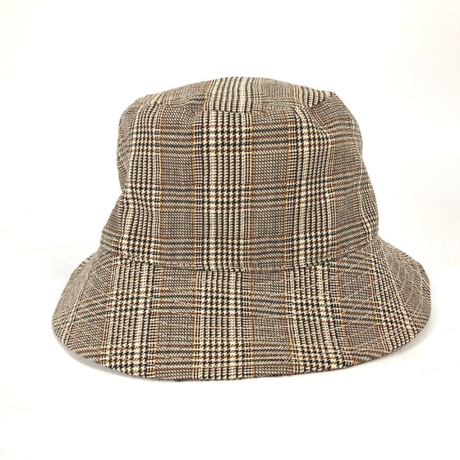CELINE セリーヌ ロゴ チェック ハット帽 帽子 バケットハット ボブハット ハット ブラウン レディース【中古】 | CELINE | 01
