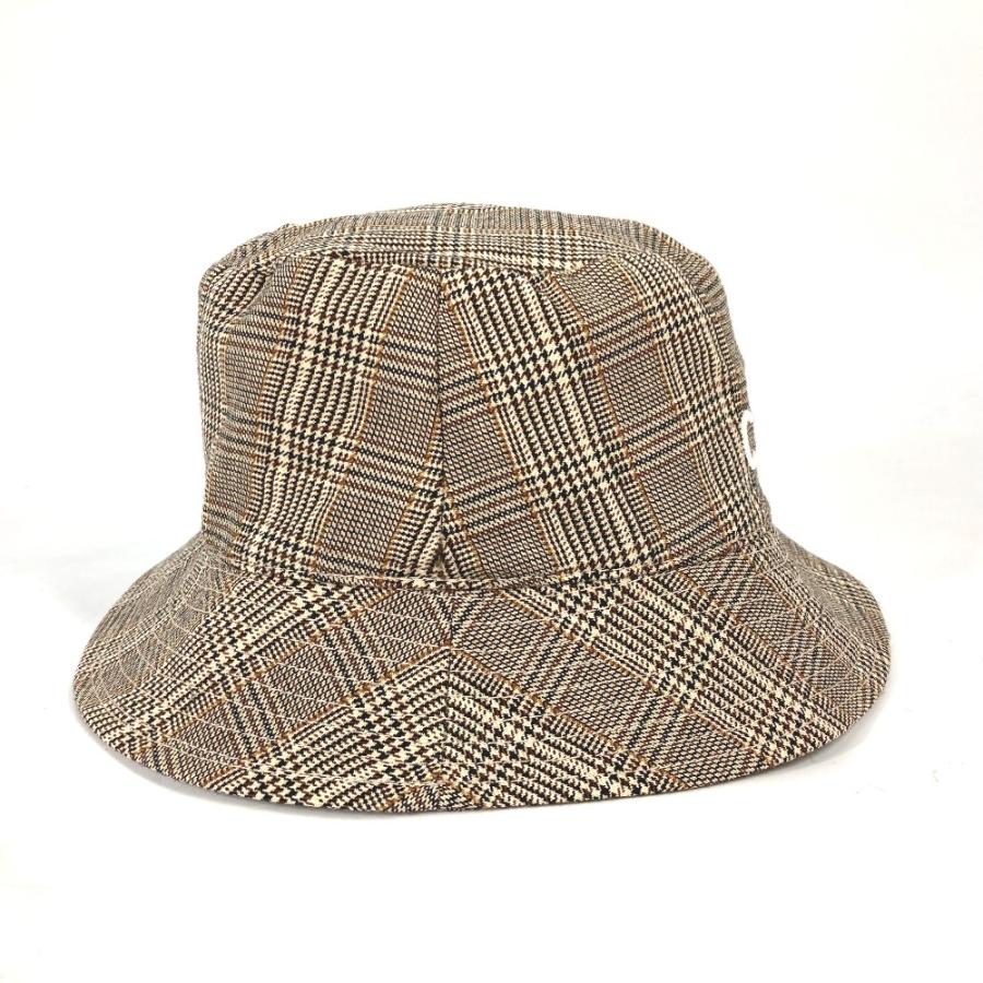 CELINE セリーヌ ロゴ チェック ハット帽 帽子 バケットハット ボブハット ハット ブラウン レディース【中古】 | CELINE | 02