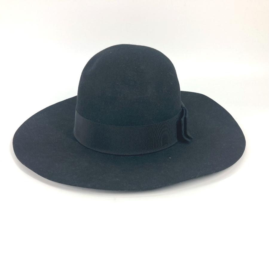 新品同様 CELINE セリーヌ 2AUC1149H マリア ケープライン フエルト ハット ハット帽 帽子 リボン ハット ブラック レディース【中古】 | CELINE | 01