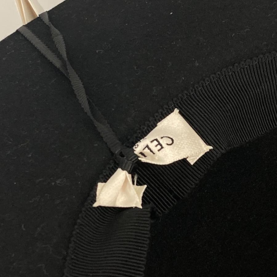 新品同様 CELINE セリーヌ 2AUC1149H マリア ケープライン フエルト ハット ハット帽 帽子 リボン ハット ブラック レディース【中古】 | CELINE | 07