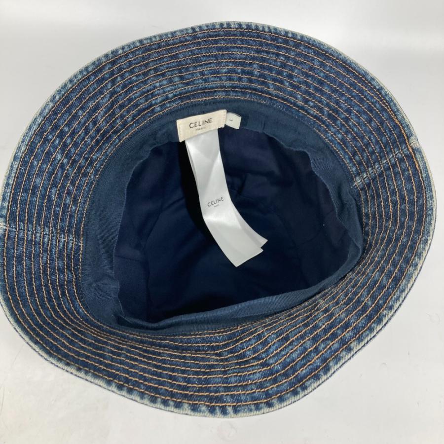 CELINE セリーヌ 2AUO8815V ロゴ ハット帽 帽子 バケットハット ボブハット デニム ハット ブルー レディース【中古】 | CELINE | 02