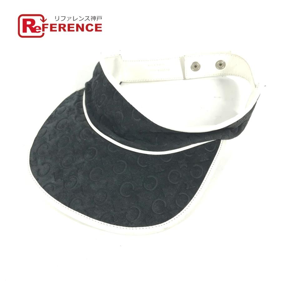 CELINE セリーヌ トリオンフ バイザー バイカラー 帽子 サンバイザー ブラック レディース【中古】 | CELINE