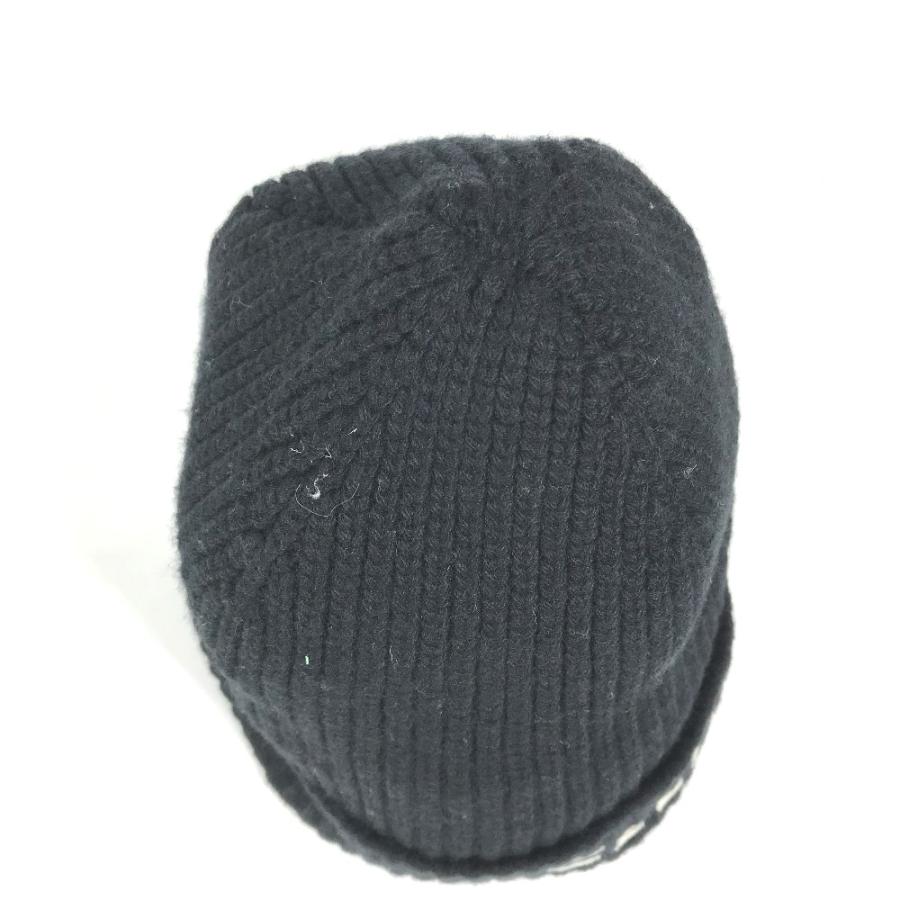 CELINE セリーヌ 2A25R535Ｑ ロゴ ビーニー 帽子 ニット帽 ニットキャップ バイカラー ニット帽 ブラック ユニセックス【中古】 | CELINE | 04