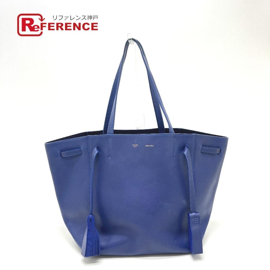 CELINE セリーヌ カバファントム タッセル カバン バッグ トートバッグ ブルー レディース【中古】 | CELINE