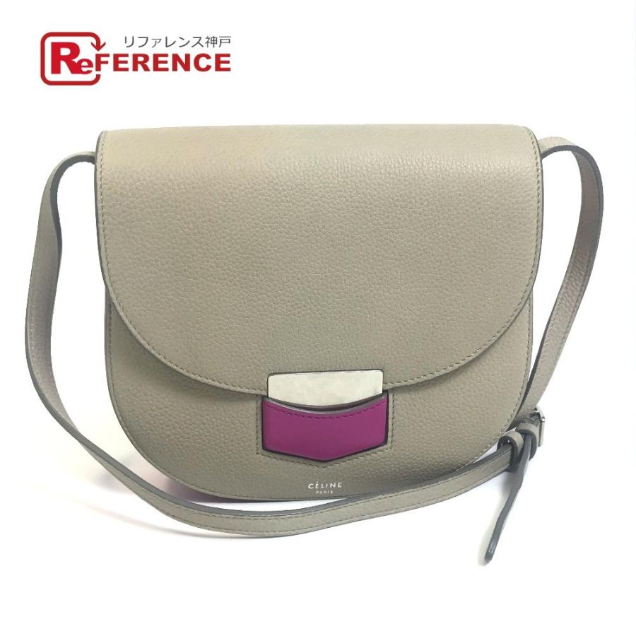 CELINE セリーヌ　ショルダーバッグ　トロッター ピンクベージュ CELINE セリーヌショルダーバッグトロッター ピンクベージュ