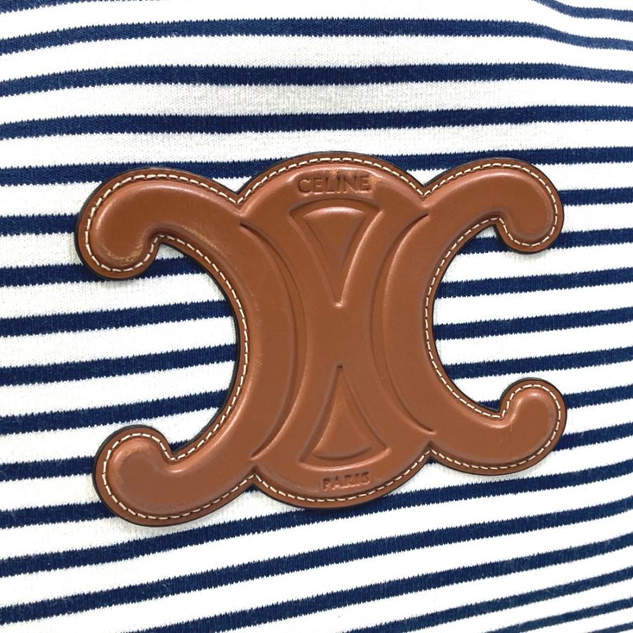 CELINE セリーヌ トリオンフ ボーダー ラージ カバ タイス