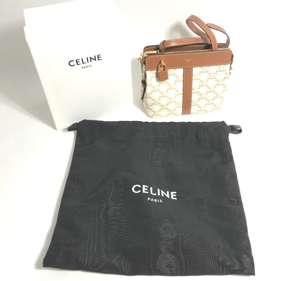 美品 セリーヌ ショルダーバッグ 2way キルティング 白 トリオンフ金具 美品 セリーヌ ショルダーバッグ 2way キルティング 白