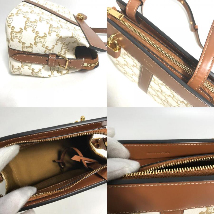 本物 セリーヌ CELINE 馬車金具 ショルダーバッグ キャンバス
