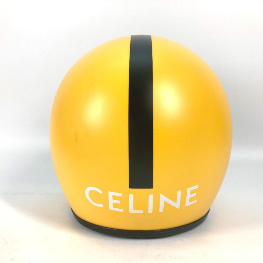 セリーヌ CELINE  ロゴ モーターサイクル オートバイヘルメット 帽子 ヘルメット イエロー 美品 CELINE（セリーヌ） 未使用 ロゴ モーターサイクル 帽子 オートバイ