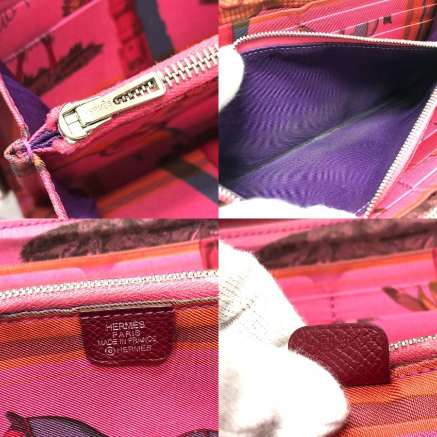 HERMES エルメス アザップロング シルクイン 長財布 ウォレット 長財布 ワインレッド レディース【中古】 | HERMES | 08