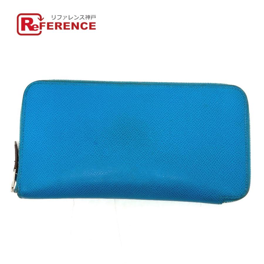 HERMES エルメス アザップロング シルクイン 財布 ウォレット 長財布 ブルー レディース【中古】 | HERMES