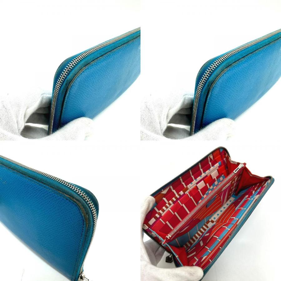 HERMES エルメス アザップロング シルクイン 財布 ウォレット 長財布 ブルー レディース【中古】 | HERMES | 06