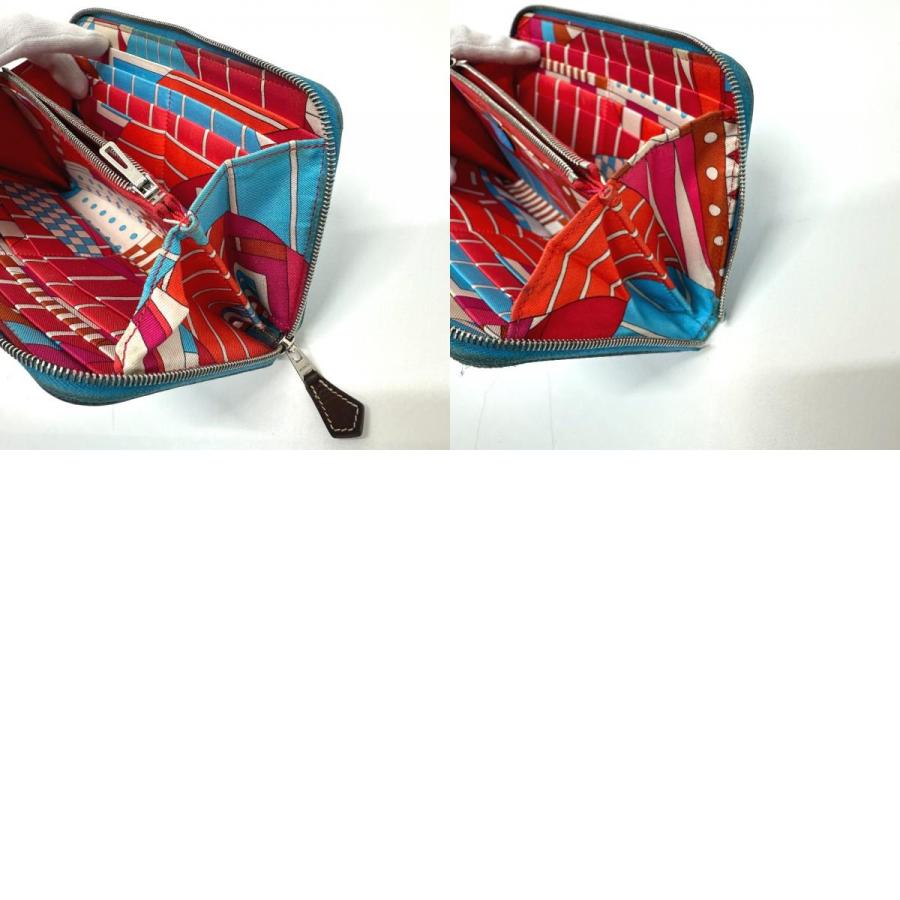 HERMES エルメス アザップロング シルクイン 財布 ウォレット 長財布 ブルー レディース【中古】 | HERMES | 09