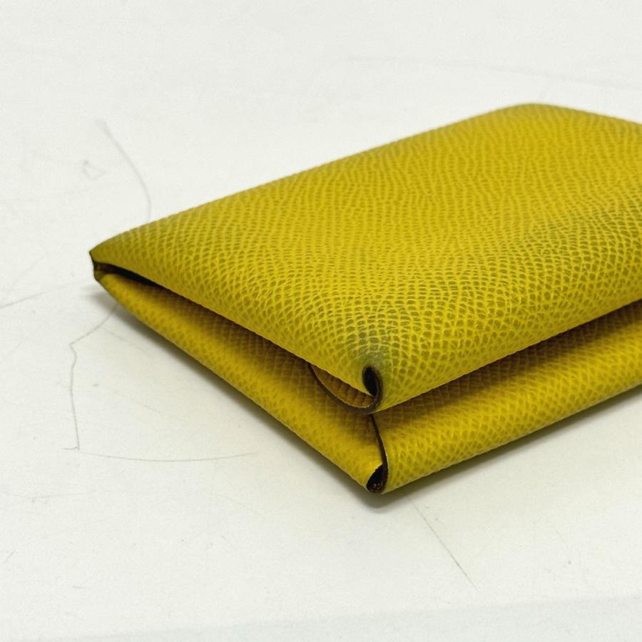 HERMES エルメス カルヴィデュオ 小銭入れ コインケース ウォレットケース  エプソン 不明刻 ジョーヌ イエロー レディース【中古】 | HERMES | 03