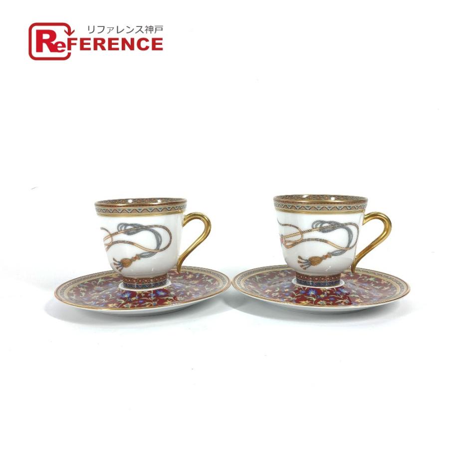 未使用 HERMES エルメス シュバルドリアン コーヒーカップ＆ソーサー  2客 ペア インテリア セット 食器 マグカップ マルチカラー【中古】 | HERMES