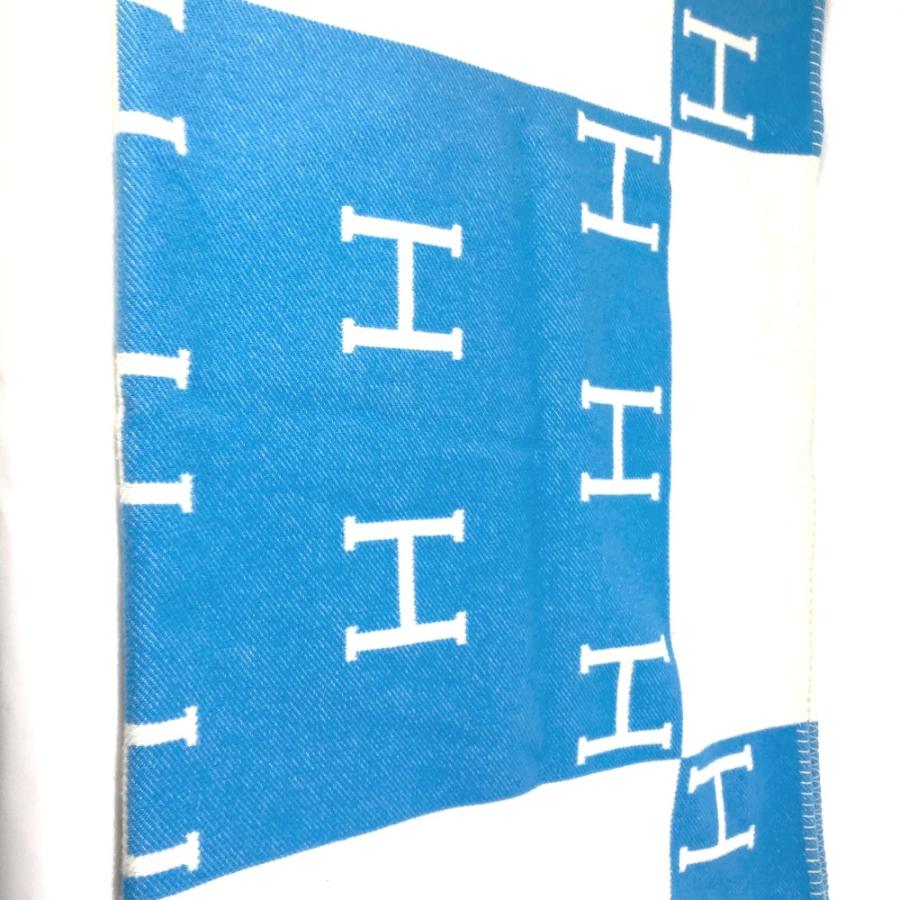 HERMES エルメス プレード アヴァロン インテリア ひざかけ 毛布 ブランケット ブルー キッズ【中古】 | HERMES | 05