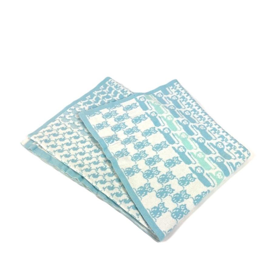 HERMES エルメス アニマルロゴ インテリア ひざかけ 毛布 BABY 赤ちゃん ベビー ブランケット ブルー キッズ【中古】 | HERMES | 01