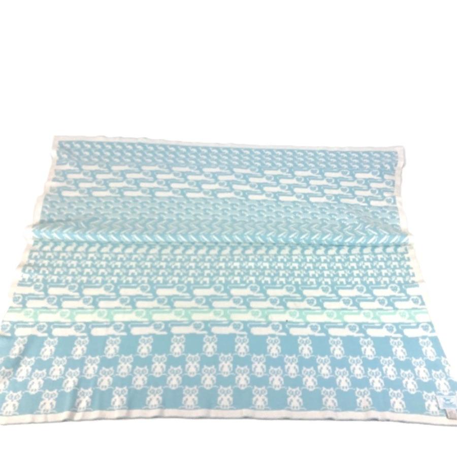 HERMES エルメス アニマルロゴ インテリア ひざかけ 毛布 BABY 赤ちゃん ベビー ブランケット ブルー キッズ【中古】 | HERMES | 03