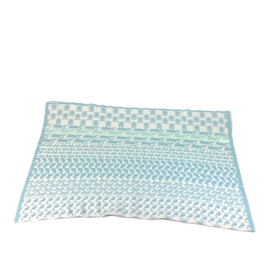 HERMES エルメス アニマルロゴ インテリア ひざかけ 毛布 BABY 赤ちゃん ベビー ブランケット ブルー キッズ【中古】 | HERMES | 08