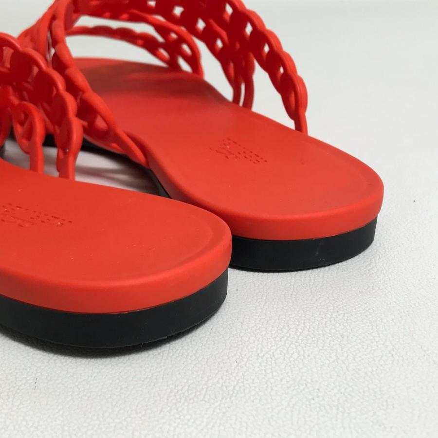 HERMES エルメス シェーヌダンクル 5連 靴 シューズ フラット サンダル オレンジ レディース【中古】 | HERMES | 08