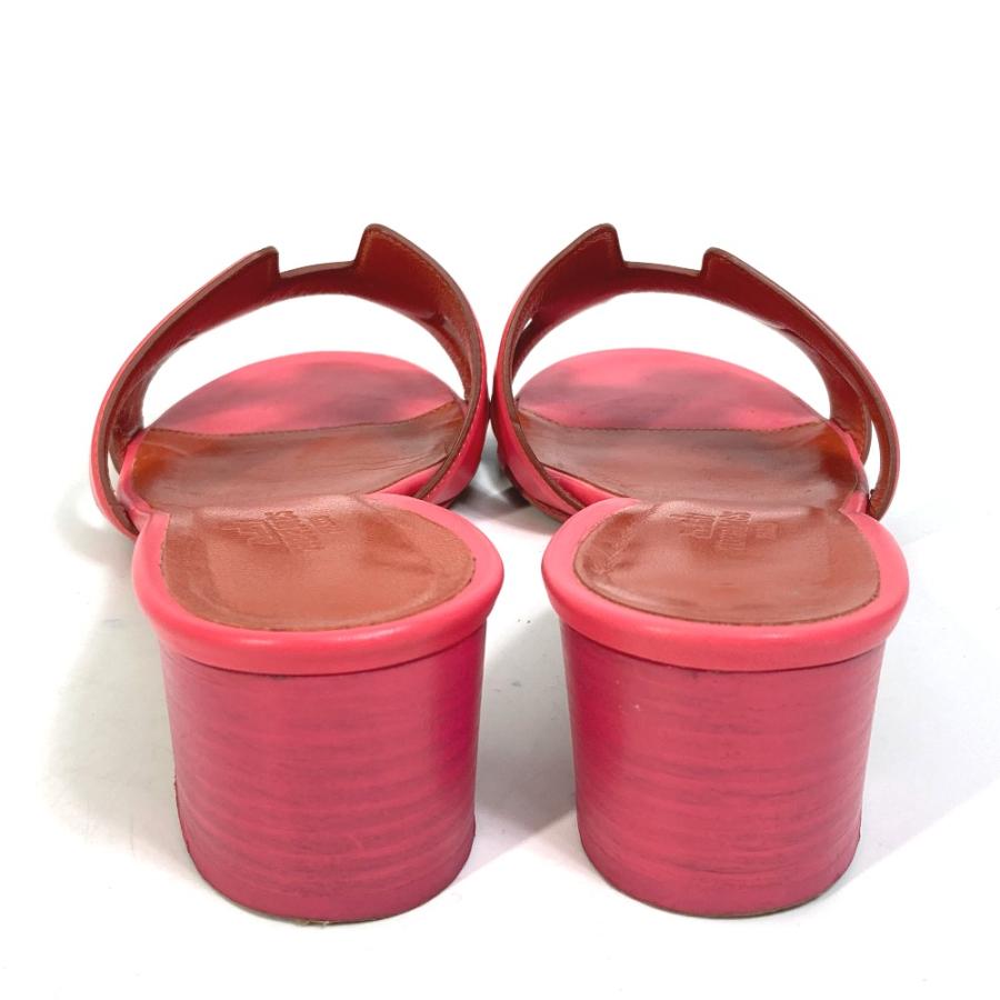 HERMES エルメス 靴 オアジス バイカラー サンダル レザー ピンク  