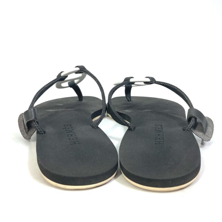 HERMES エルメス シェーヌダンクル カラネラ ビーチサンダル 靴 サンダル ラバー ブラック レディース【中古】 | HERMES | 02