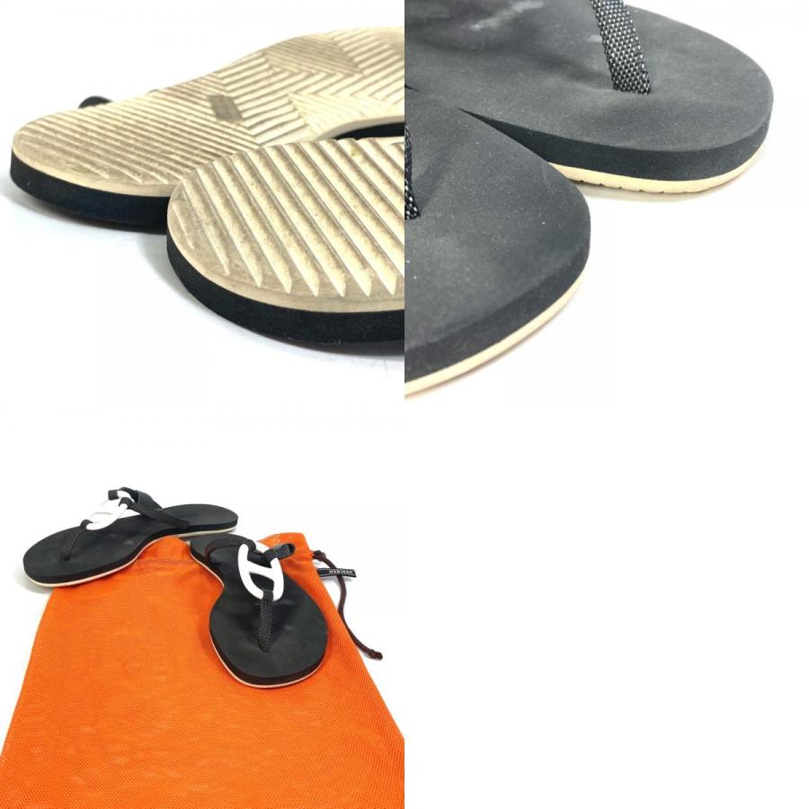 HERMES エルメス シェーヌダンクル カラネラ ビーチサンダル 靴 サンダル ラバー ブラック レディース【中古】 | HERMES | 09