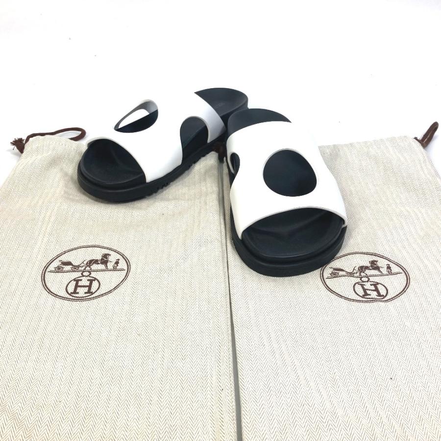 HERMES エルメス シューズ エディット 靴 フラット バイカラー  