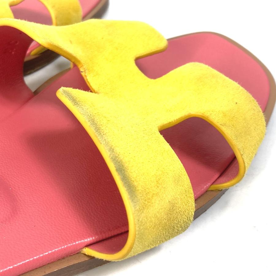 HERMES エルメス ロゴ オラン フラット ペタンコ 靴 バイカラー  