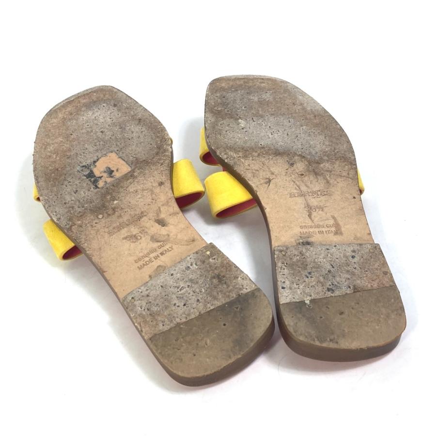 HERMES エルメス ロゴ オラン フラット ペタンコ 靴 バイカラー  