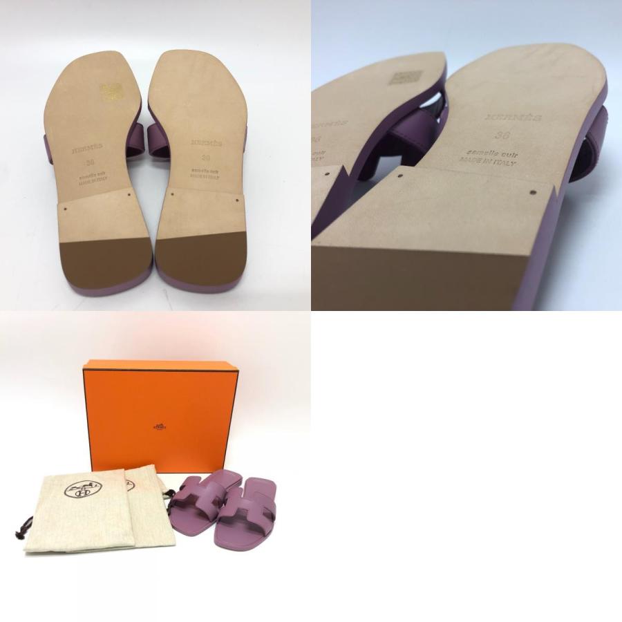 未使用 HERMES エルメス オラン フラット 靴 サンダル スリッパ サンダル パープル レディース【中古】 | HERMES | 09