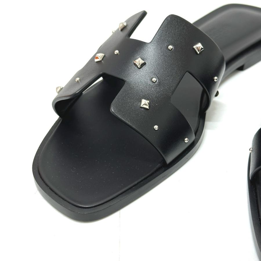 未使用 HERMES エルメス メドール オラン フラット アパレル靴  サンダル ブラック レディース【中古】 | HERMES | 06