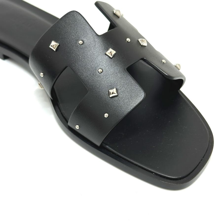 未使用 HERMES エルメス メドール オラン フラット アパレル靴  サンダル ブラック レディース【中古】 | HERMES | 07