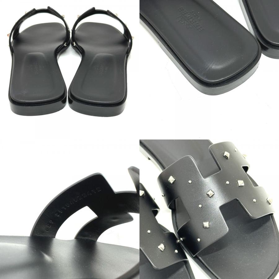 未使用 HERMES エルメス メドール オラン フラット アパレル靴  サンダル ブラック レディース【中古】 | HERMES | 08