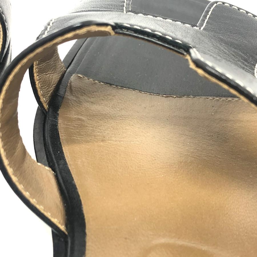 HERMES エルメス 021056Z オラン Hロゴ オープントゥ 靴 アパレル靴 サンダル ブラック レディース【中古】 | HERMES | 05