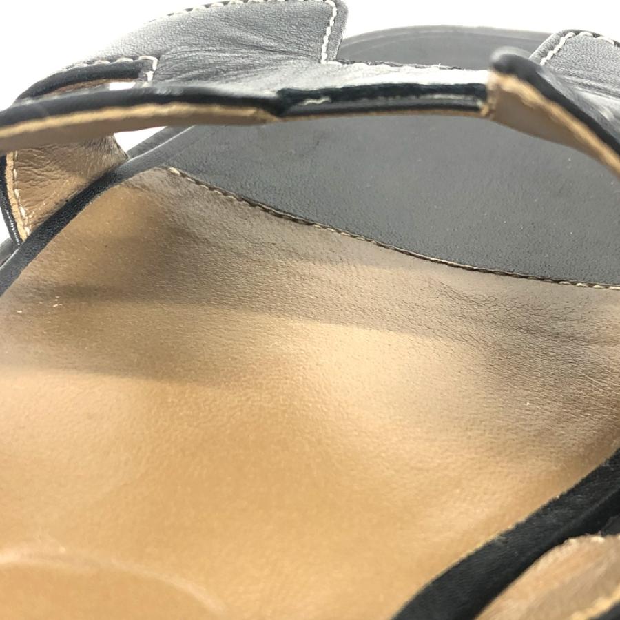 HERMES エルメス 021056Z オラン Hロゴ オープントゥ 靴 アパレル靴 サンダル ブラック レディース【中古】 | HERMES | 06