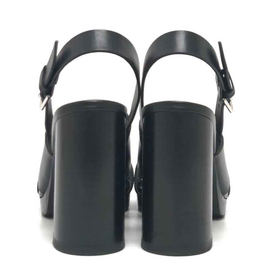 HERMES エルメス エルベ60 靴 シューズ ストラップ ステッチ ヒール ハイヒール オープントゥ サンダル ブラック レディース【中古】 | HERMES | 02