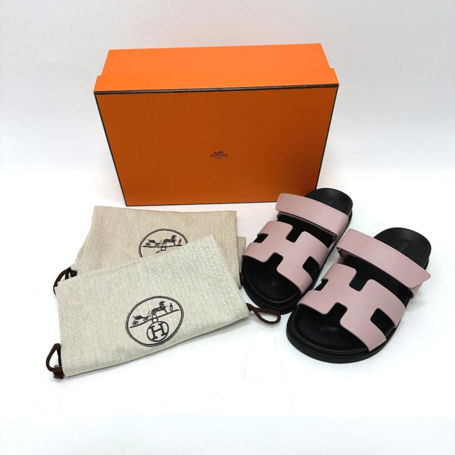 未使用 HERMES エルメス シプレ Hロゴ 靴 シューズ ベルクロ フラット サンダル ピンク レディース【中古】 | HERMES | 09