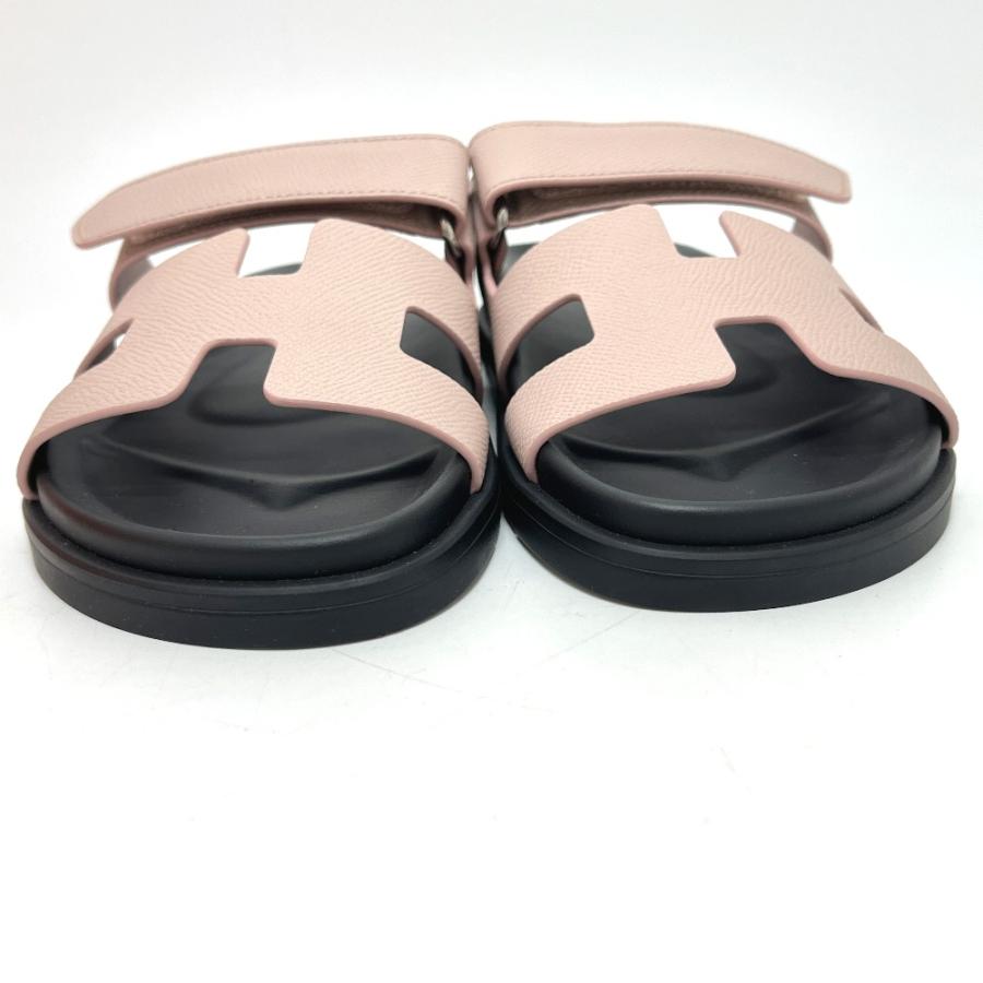 未使用 HERMES エルメス シプレ Hロゴ ベルクロ フラット 靴 サンダル ピンク レディース【中古】 | HERMES | 02