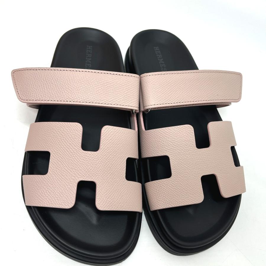 未使用 HERMES エルメス シプレ Hロゴ ベルクロ フラット 靴 サンダル ピンク レディース【中古】 | HERMES | 08
