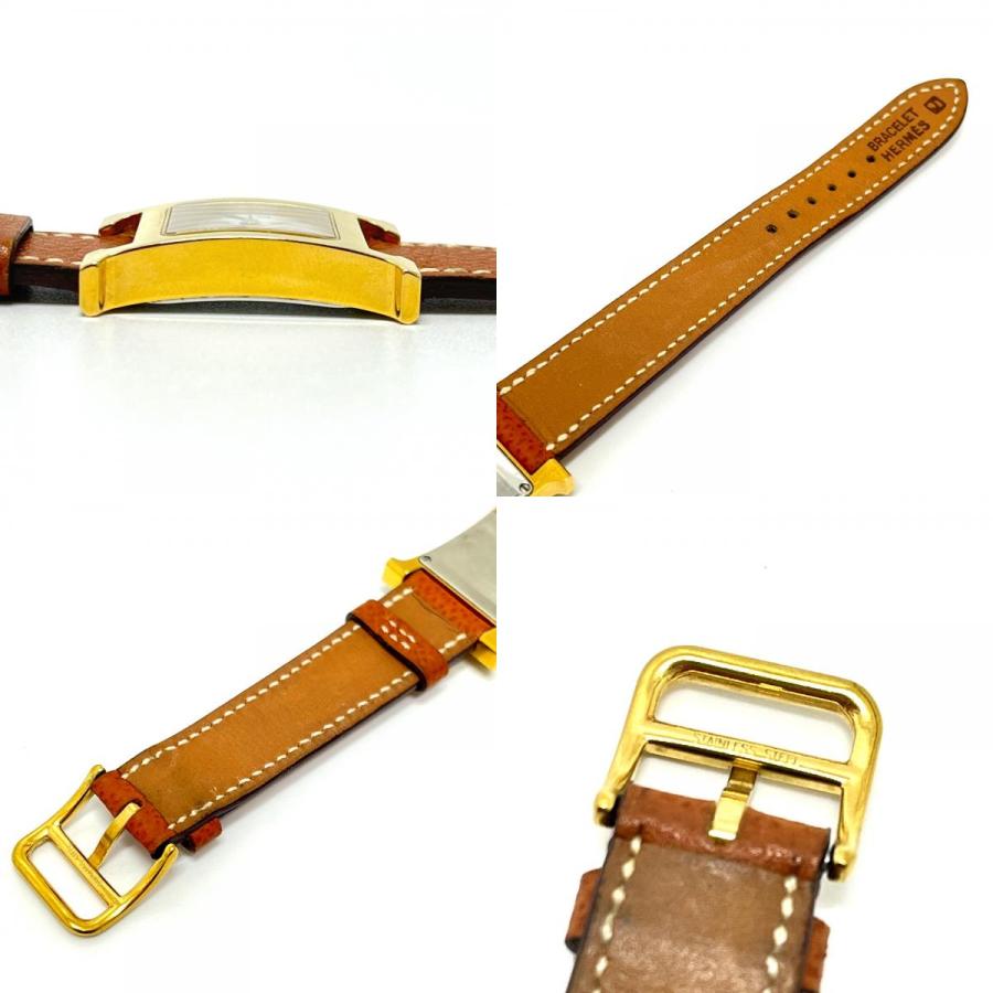 HERMES エルメス HH1.201 Hウォッチ クオーツ ウォッチ 時計 レザーベルト 腕時計 ゴールド レディース【中古】 | HERMES | 07