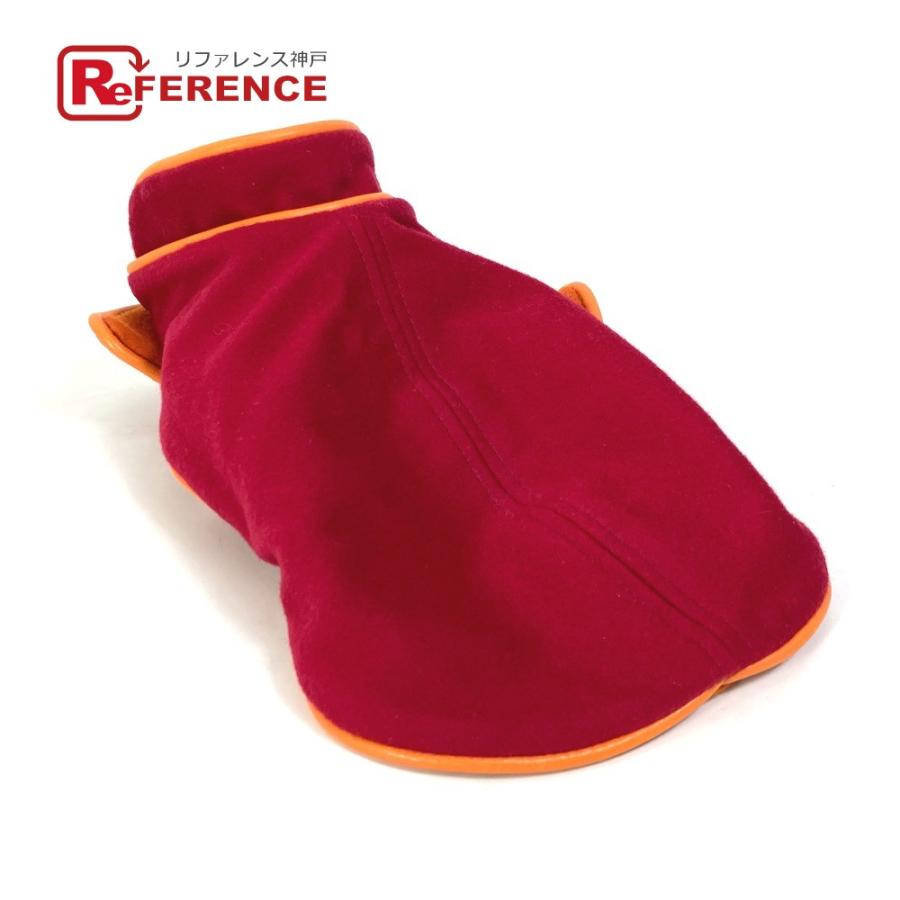 HERMES エルメス セリエ  服 犬 ドッグウェア 犬服 バイカラー 雑貨 カシミヤ レッド ユニセックス【中古】美品 | HERMES