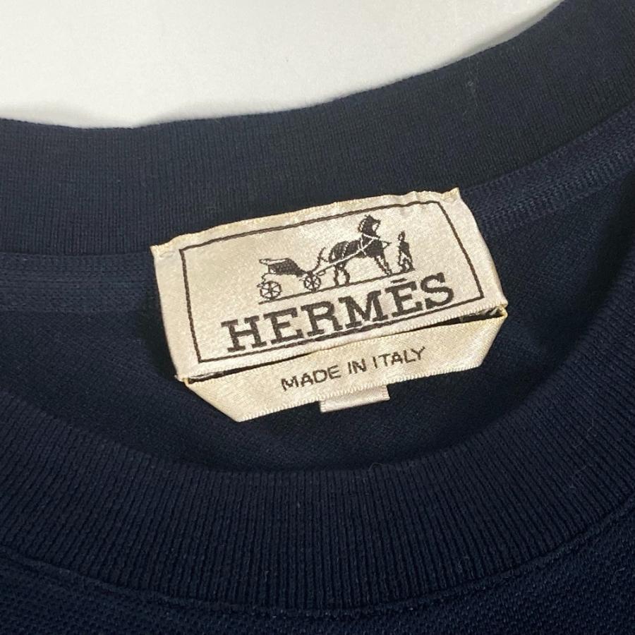 HERMÈS ネイビー Tシャツ　HERMES エルメス　美品 HERMES - 美品 エルメス HERMES Tシャツ カットソー ショート