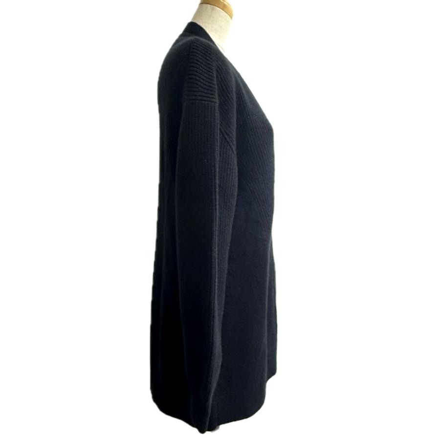 新品同様 HERMES エルメス セリエボタン アパレル ニット ロングカーディガン 長袖 Vネック カーディガン ブラック レディース【中古】 | HERMES | 03