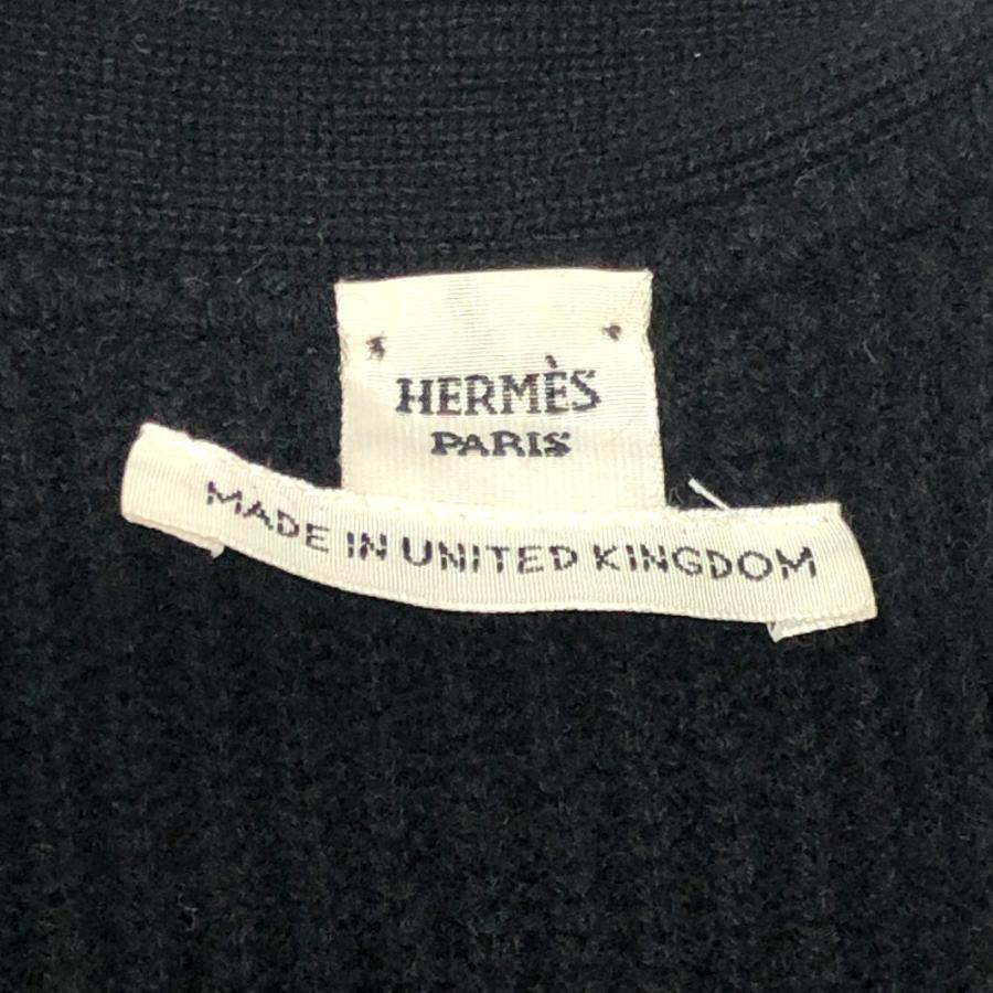 新品同様 HERMES エルメス セリエボタン アパレル ニット ロングカーディガン 長袖 Vネック カーディガン ブラック レディース【中古】 | HERMES | 04