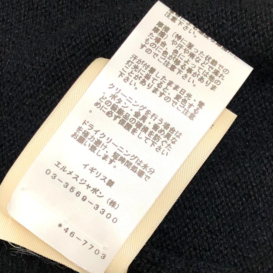 新品同様 HERMES エルメス セリエボタン アパレル ニット ロングカーディガン 長袖 Vネック カーディガン ブラック レディース【中古】 | HERMES | 07