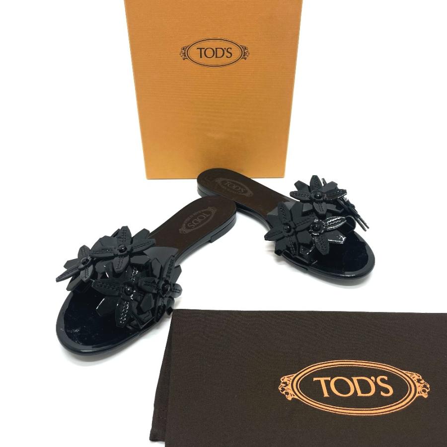 TOD'S トッズ フラワーモチーフ フラット サンダル ペタンコ ブランド